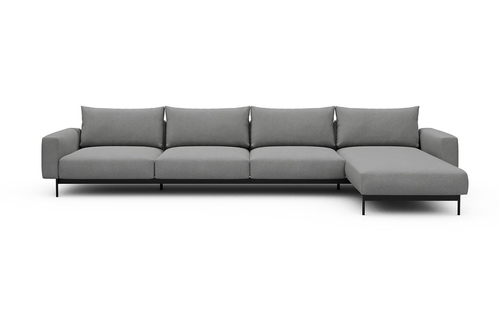 Arthon Modular Sofa - D3 - 395 x 185 cm - 3 Seater + Chaise - 764 Cura Sand Grey