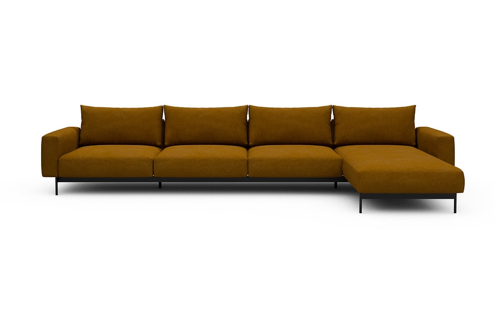 Arthon Modular Sofa - D3 - 395 x 185 cm - 3 Seater + Chaise - 767 Cura Apricot