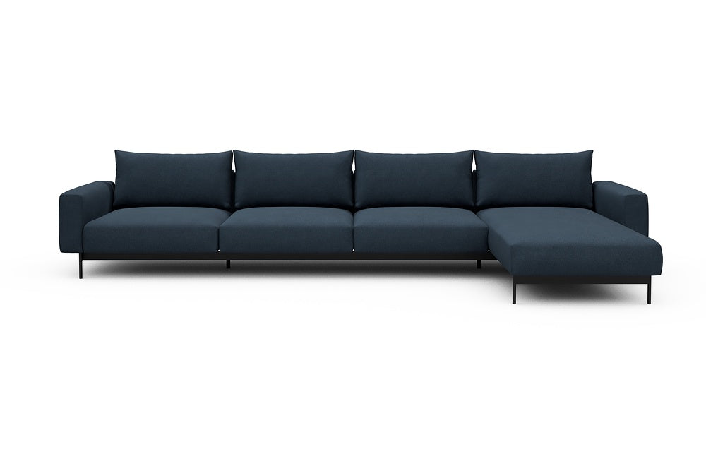 Arthon Modular Sofa - D3 - 395 x 185 cm - 3 Seater + Chaise - 768 Cura Oxford Blue