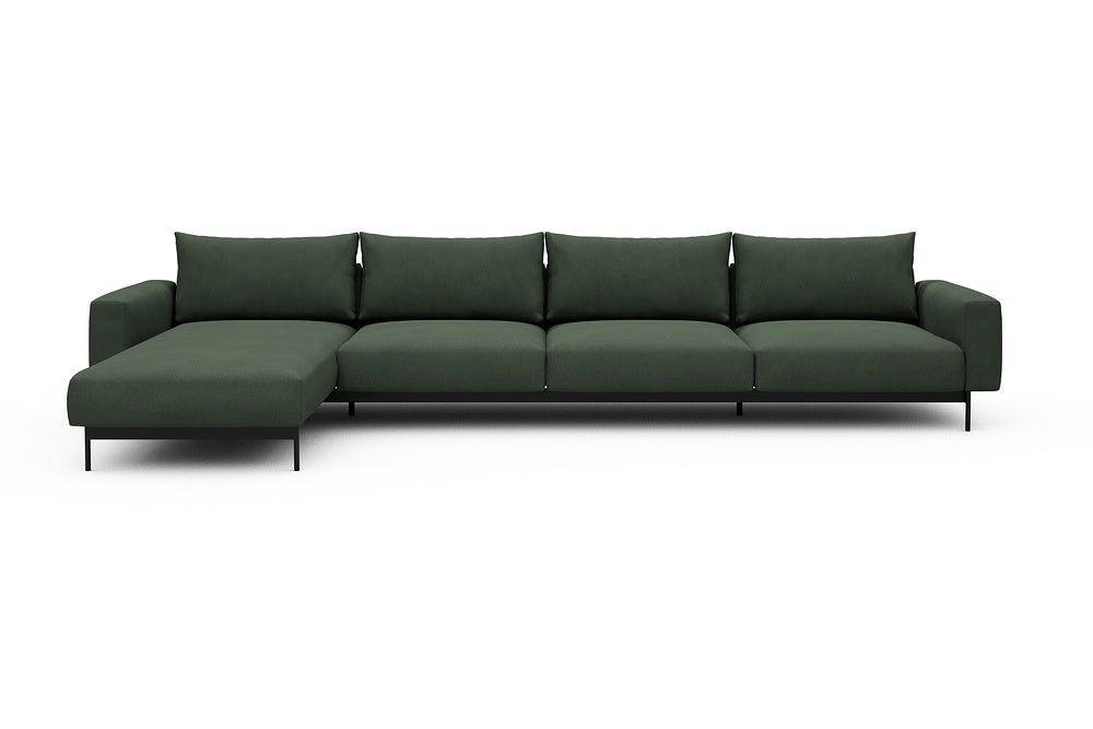 Arthon Modular Sofa - D3M - 395 x 185 cm - Chaise + 3 Seater - 769 Cura Saga Green