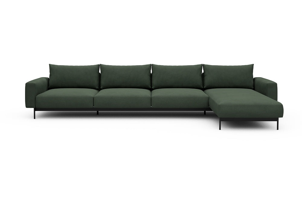 Arthon Modular Sofa - D3 - 395 x 185 cm - 3 Seater + Chaise - 769 Cura Saga Green