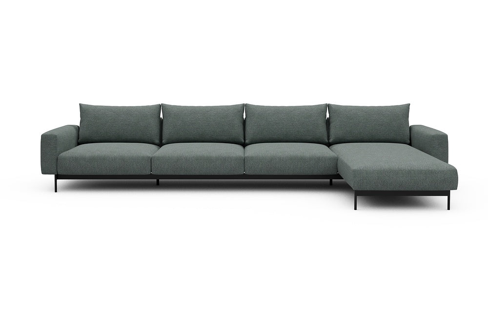 Arthon Modular Sofa - D3 - 395 x 185 cm - 3 Seater + Chaise - 770 Carreno Cielo Blue
