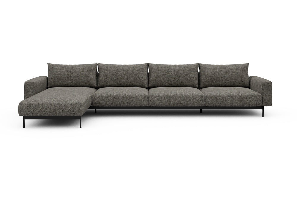 Arthon Modular Sofa - D3M - 395 x 185 cm - Chaise + 3 Seater - 771 Carreno Sepia Brown