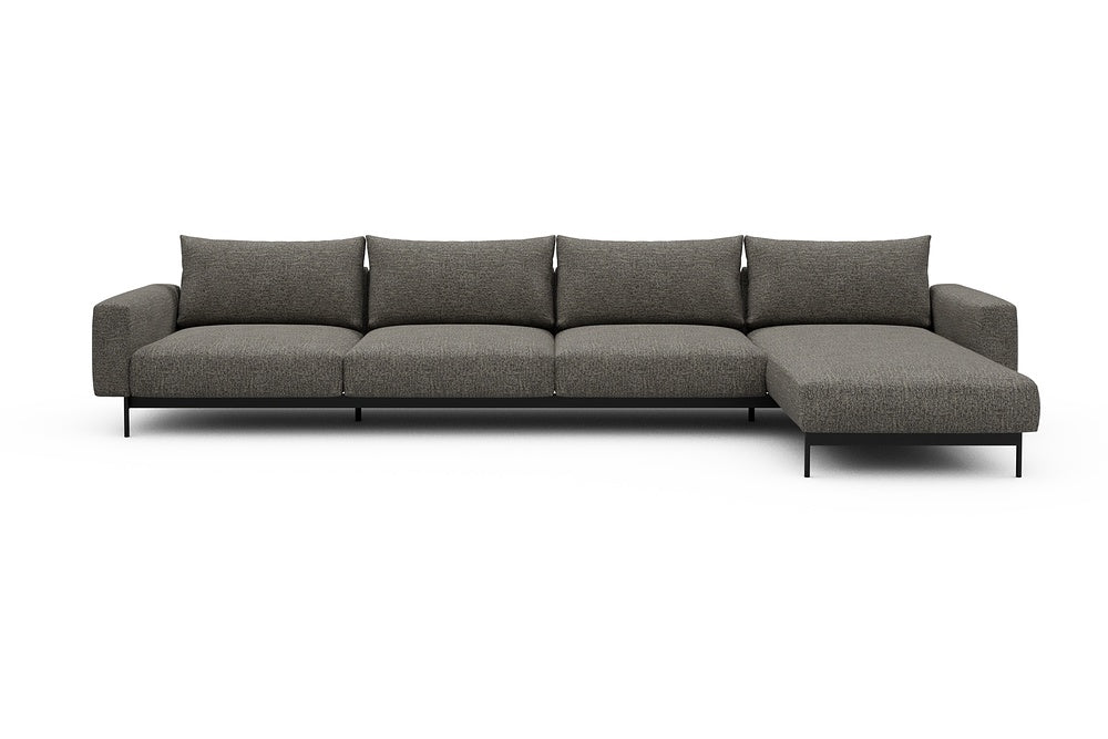 Arthon Modular Sofa - D3 - 395 x 185 cm - 3 Seater + Chaise - 771 Carreno Sepia Brown