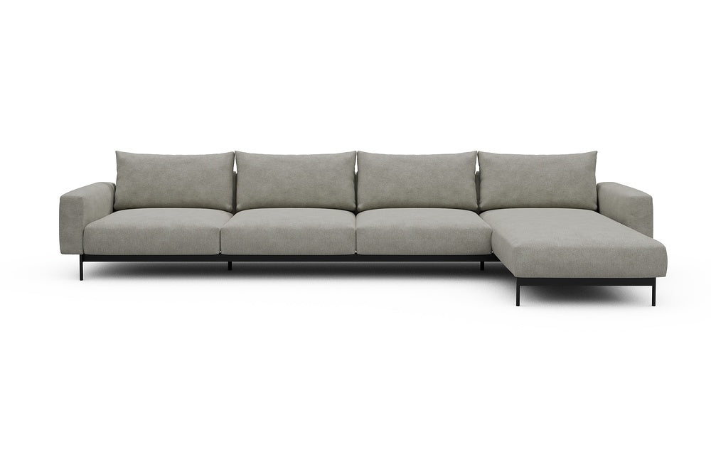 Arthon Modular Sofa - D3 - 395 x 185 cm - 3 Seater + Chaise - 773 Carreno Moon Stone White
