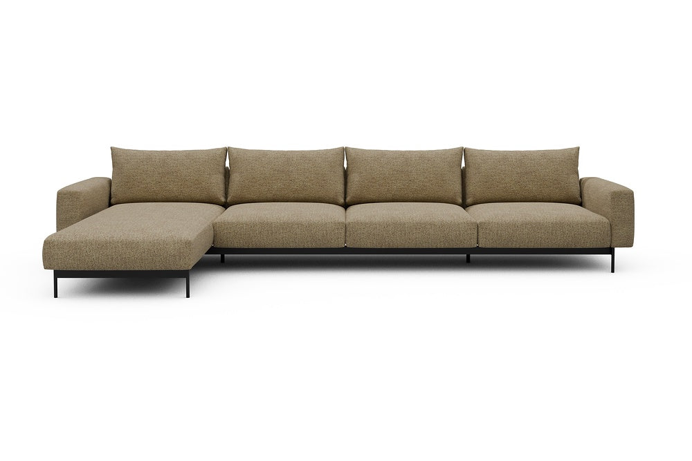 Arthon Modular Sofa - D3M - 395 x 185 cm - Chaise + 3 Seater - 774 Carreno Sicilian Yellow