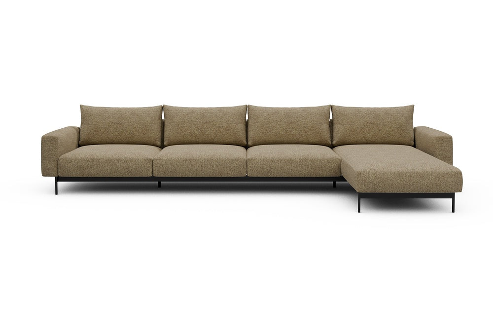 Arthon Modular Sofa - D3 - 395 x 185 cm - 3 Seater + Chaise - 774 Carreno Sicilian Yellow
