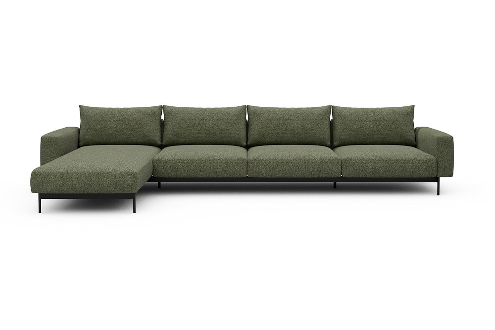 Arthon Modular Sofa - D3M - 395 x 185 cm - Chaise + 3 Seater - 775 Carreno Vivid Green