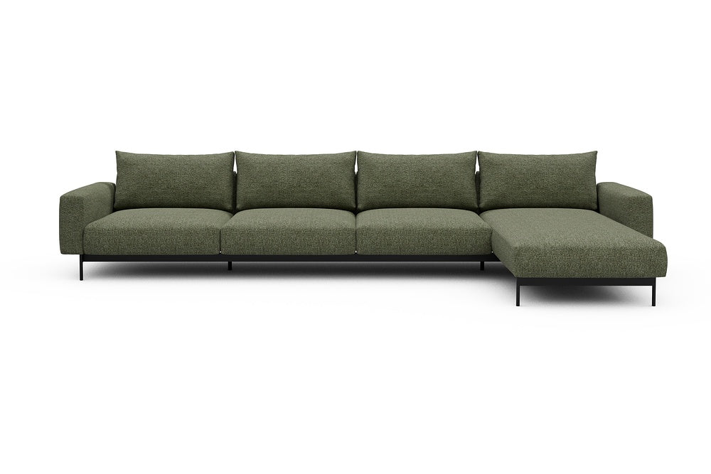 Arthon Modular Sofa - D3 - 395 x 185 cm - 3 Seater + Chaise - 775 Carreno Vivid Green