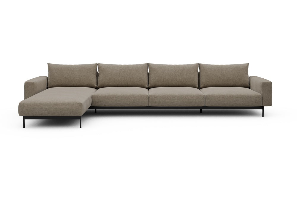 Arthon Modular Sofa - D3M - 395 x 185 cm - Chaise + 3 Seater - 810 Smooth Smooth Beige
