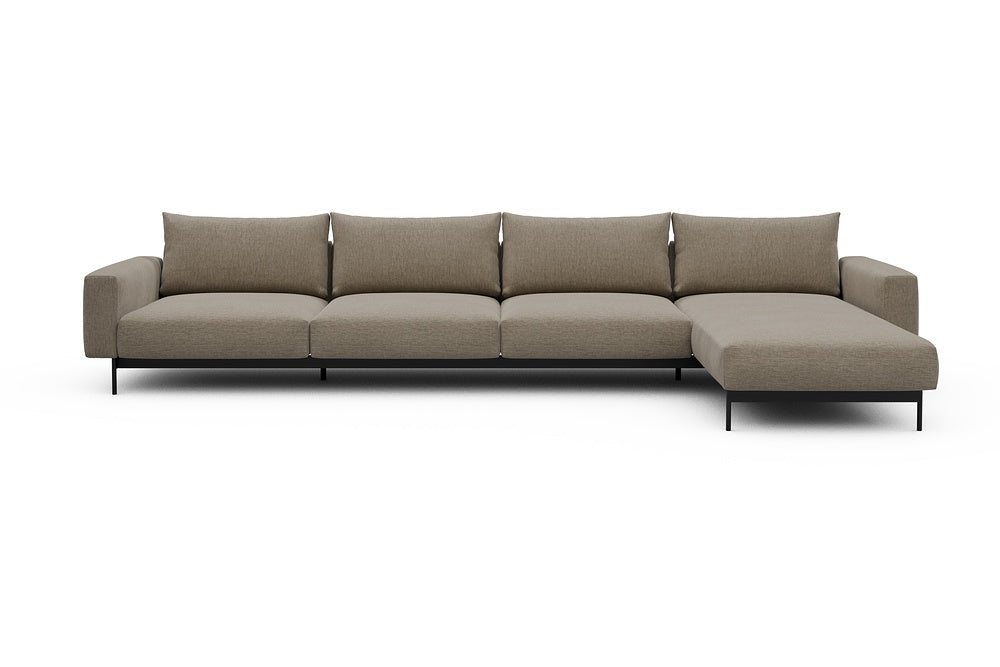 Arthon Modular Sofa - D3 - 395 x 185 cm - 3 Seater + Chaise - 810 Smooth Smooth Beige