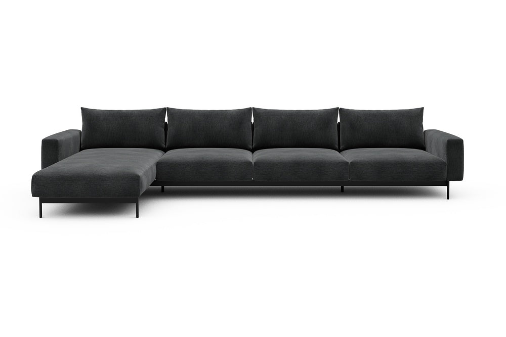 Arthon Modular Sofa - D3M - 395 x 185 cm - Chaise + 3 Seater - 811 Smooth Deep Warm Grey