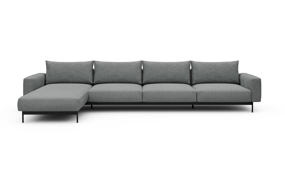 Arthon Modular Sofa - D3M - 395 x 185 cm - Chaise + 3 Seater - 819 Aivi Gravel Grey