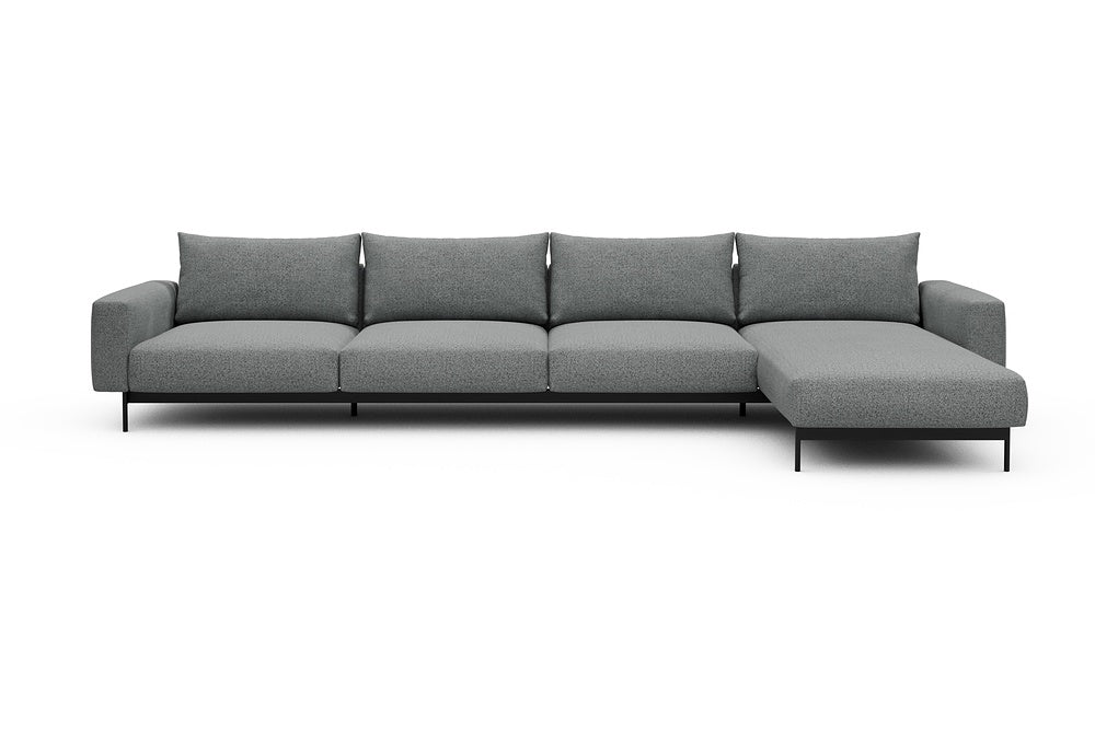 Arthon Modular Sofa - D3 - 395 x 185 cm - 3 Seater + Chaise - 819 Aivi Gravel Grey