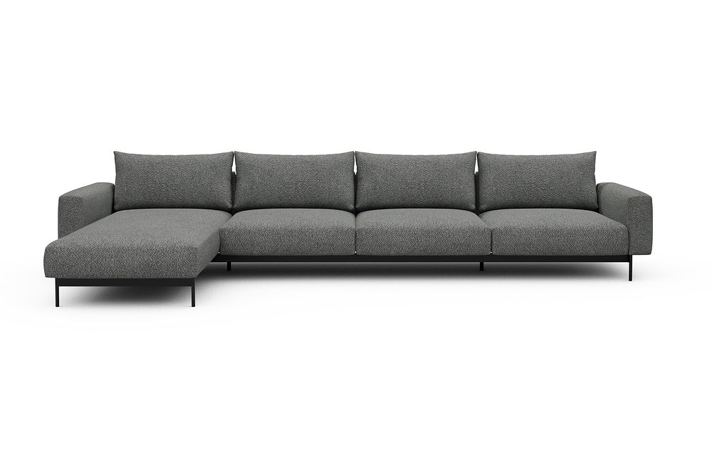 Arthon Modular Sofa - D3M - 395 x 185 cm - Chaise + 3 Seater - 868 Vanora Warm Grey