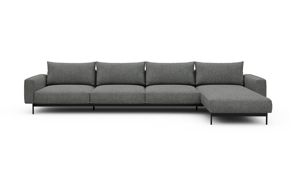 Arthon Modular Sofa - D3 - 395 x 185 cm - 3 Seater + Chaise - 868 Vanora Warm Grey