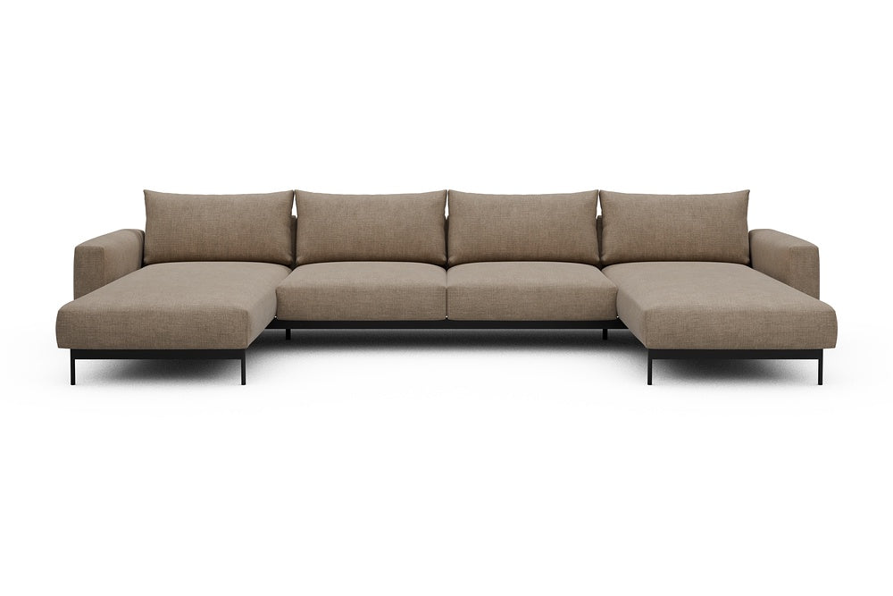 Arthon Modular Sofa - D4 - 395 x 185 cm - Chaise + 2 Seater + Chaise - 417 Esina Mocha