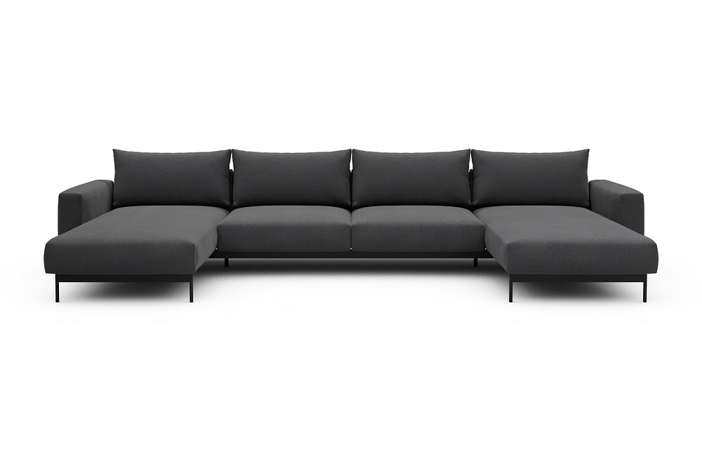Arthon Modular Sofa - D4 - 395 x 185 cm - Chaise + 2 Seater + Chaise - 441 Satya Warm Zinc