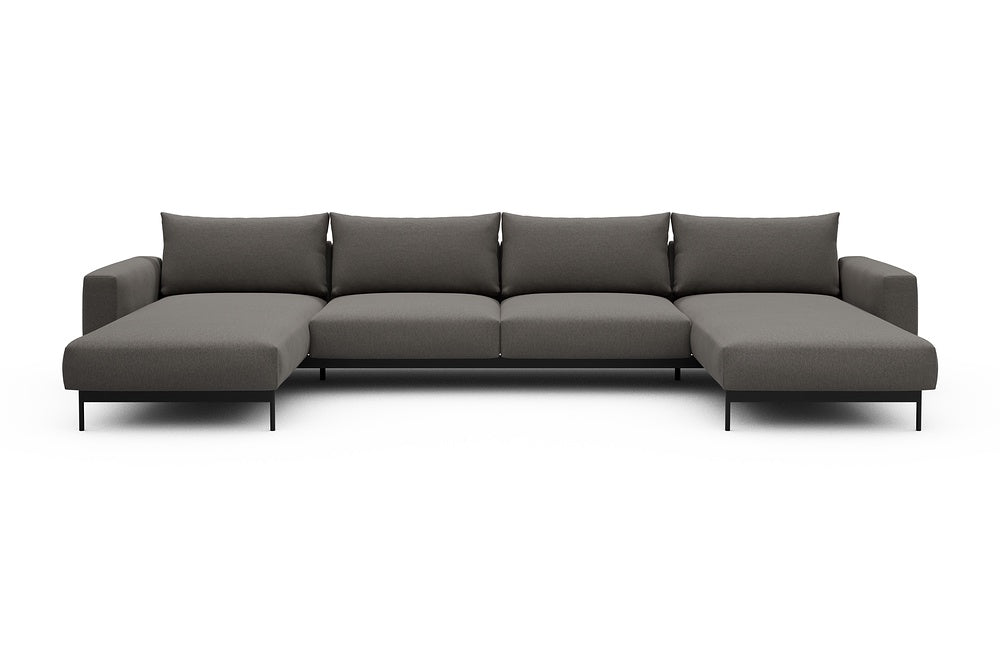 Arthon Modular Sofa - D4 - 395 x 185 cm - Chaise + 2 Seater + Chaise - 446 Satya Taupe Brown