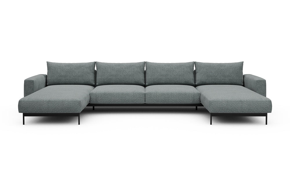Arthon Modular Sofa - D4 - 395 x 185 cm - Chaise + 2 Seater + Chaise - 499 Casone Light mixed Green