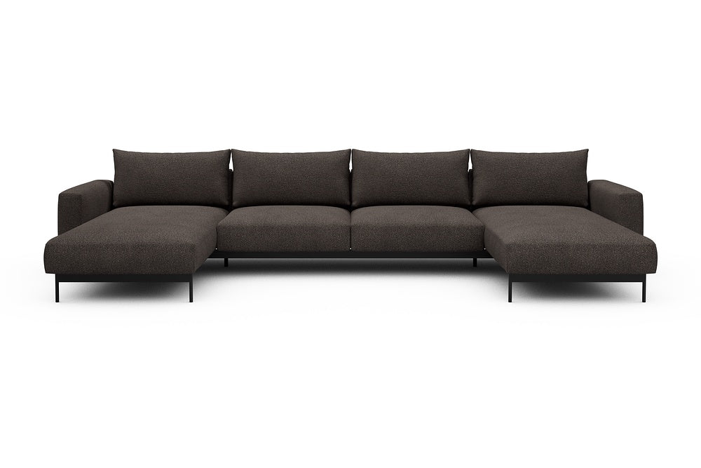 Arthon Modular Sofa - D4 - 395 x 185 cm - Chaise + 2 Seater + Chaise - 530 Bouclé Taupe