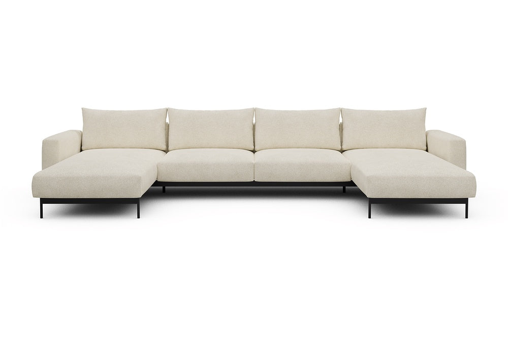 Arthon Modular Sofa - D4 - 395 x 185 cm - Chaise + 2 Seater + Chaise - 531 Bouclé Off White