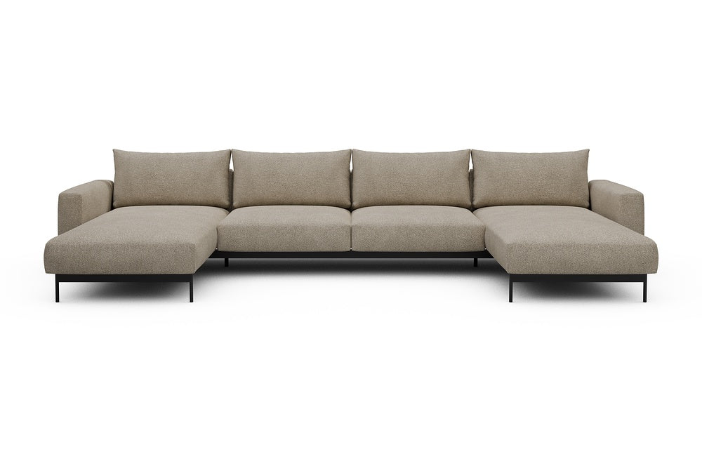 Arthon Modular Sofa - D4 - 395 x 185 cm - Chaise + 2 Seater + Chaise - 539 Bouclé Beige