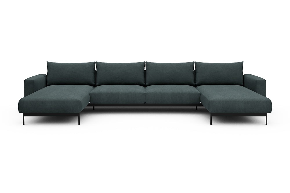 Arthon Modular Sofa - D4 - 395 x 185 cm - Chaise + 2 Seater + Chaise - 573 Vivus Dusty Blue
