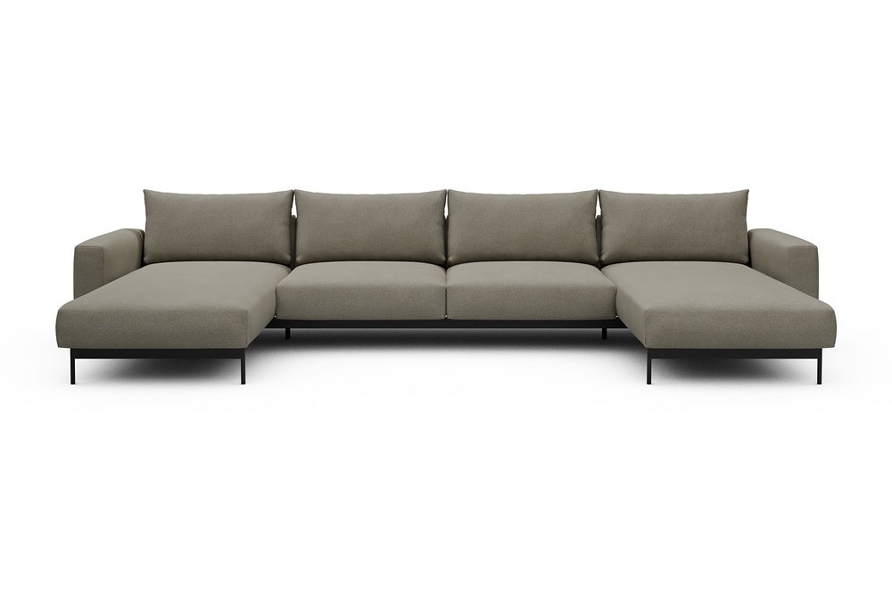 Arthon Modular Sofa - D4 - 395 x 185 cm - Chaise + 2 Seater + Chaise - 765 Cura Oat