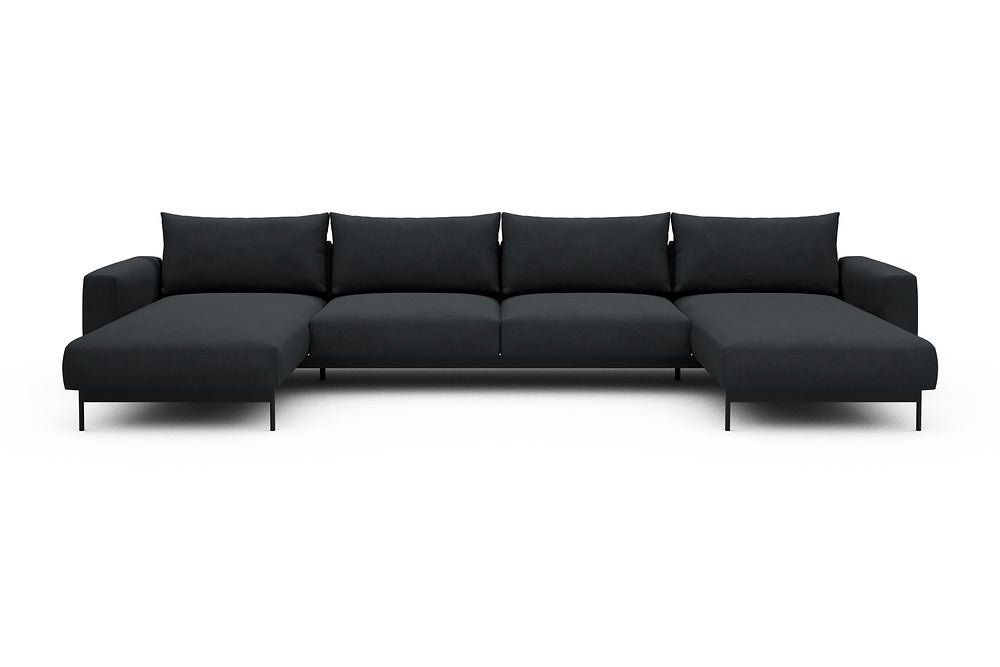 Arthon Modular Sofa - D4 - 395 x 185 cm - Chaise + 2 Seater + Chaise - 766 Cura Anthracite