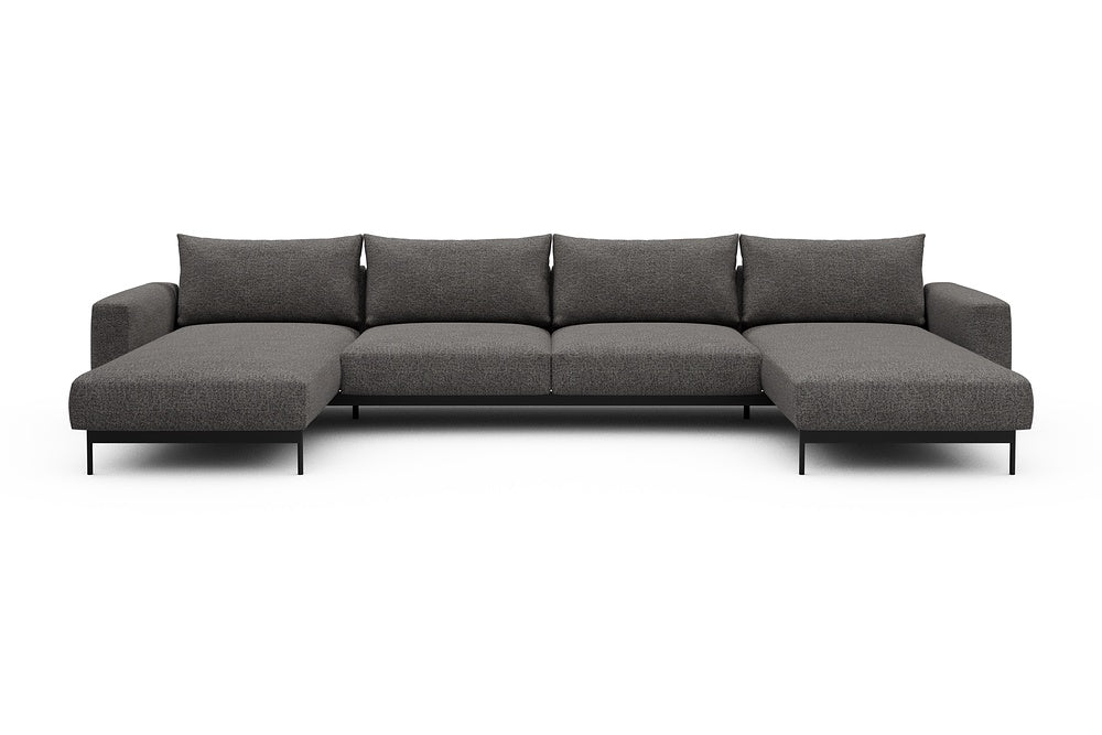 Arthon Modular Sofa - D4 - 395 x 185 cm - Chaise + 2 Seater + Chaise - 772 Carreno Salt & Pepper