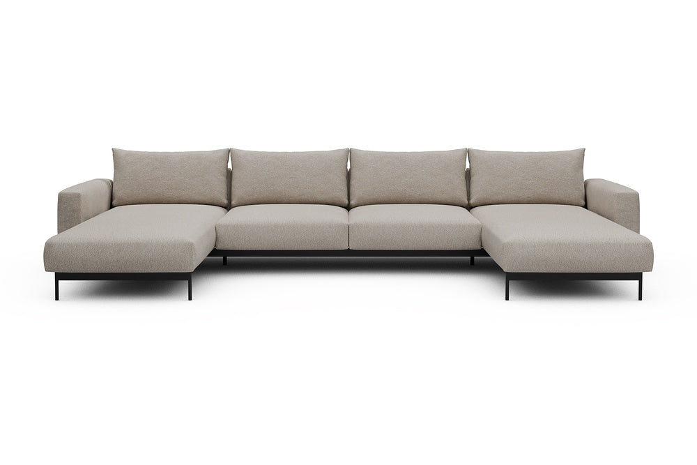 Arthon Modular Sofa - D4 - 395 x 185 cm - Chaise + 2 Seater + Chaise - 816 Aivi Lace Beige