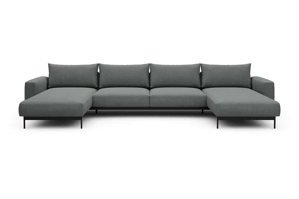 Arthon Modular Sofa - D4 - 395 x 185 cm - Chaise + 2 Seater + Chaise - 853 Mahoga Dove Grey