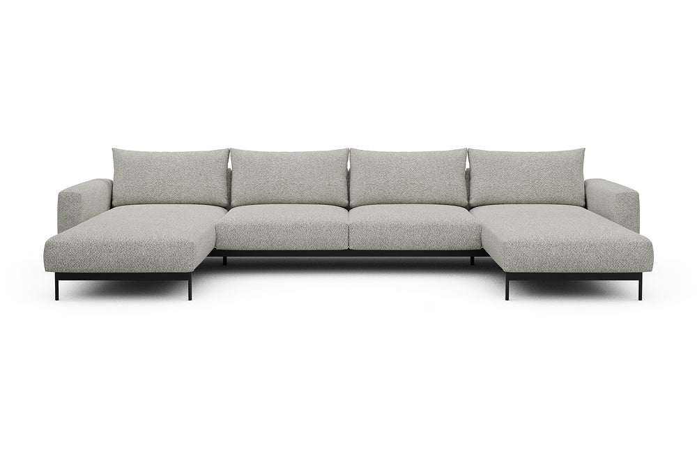 Arthon Modular Sofa - D4 - 395 x 185 cm - Chaise + 2 Seater + Chaise - 867 Vanora Warm Sand