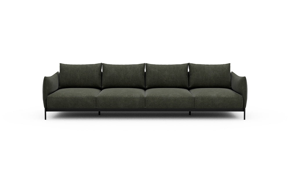 Kayto Modular Sofa - A4 - 325 x 100 cm - 4 Seater - 413 Esina Olive Green