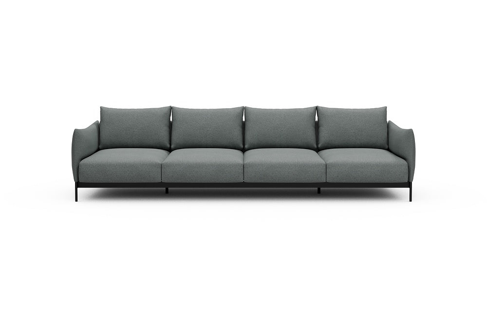 Kayto Modular Sofa - A4 - 325 x 100 cm - 4 Seater - 485 Denari Soft Grey