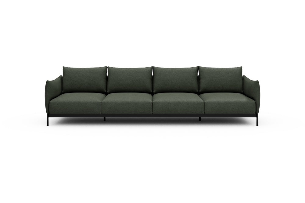 Kayto Modular Sofa - A4 - 325 x 100 cm - 4 Seater - 488 Denari Forest Green