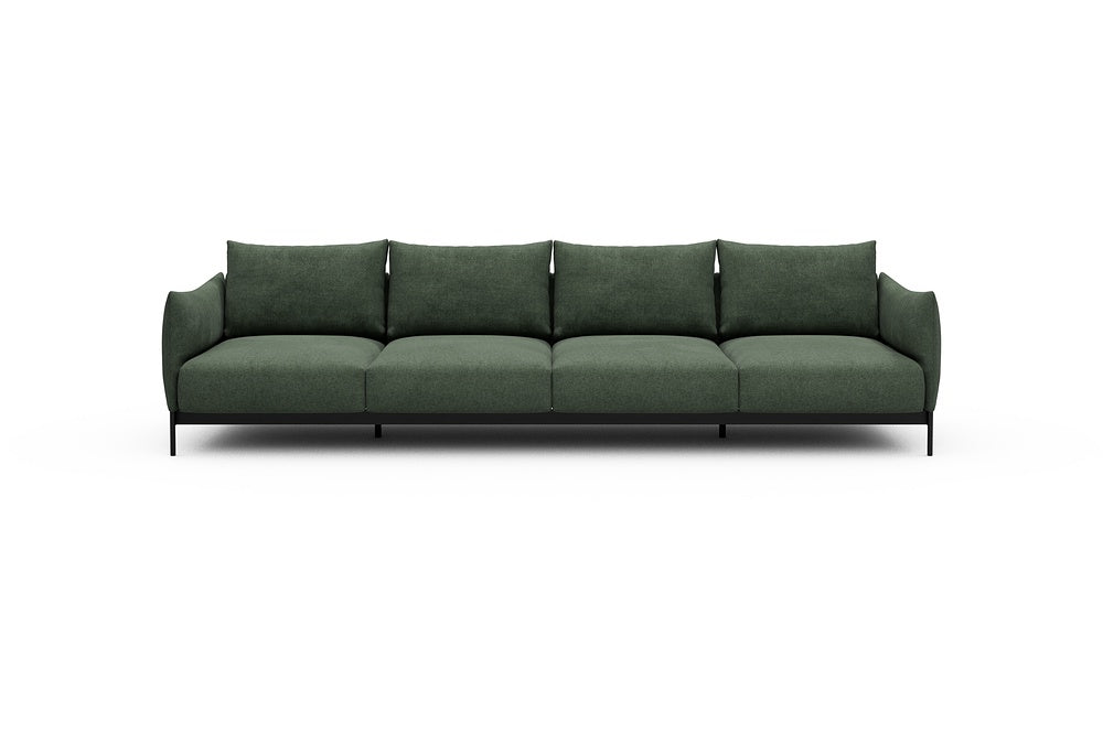 Kayto Modular Sofa - A4 - 325 x 100 cm - 4 Seater - 498 Casone Forest Green