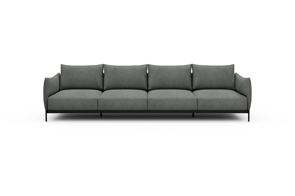 Kayto Modular Sofa - A4 - 325 x 100 cm - 4 Seater - 533 Bouclé Ash Grey