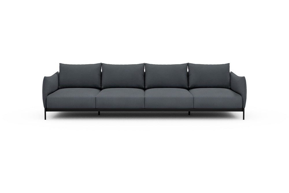 Kayto Modular Sofa - A4 - 325 x 100 cm - 4 Seater - 592 Corduroy Silvermist