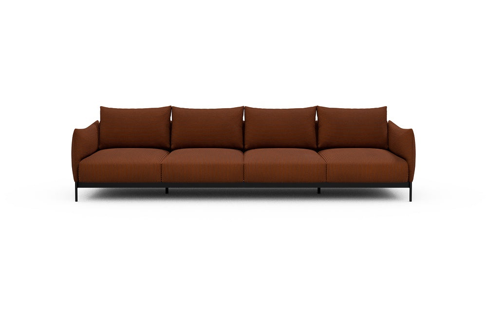 Kayto Modular Sofa - A4 - 325 x 100 cm - 4 Seater - 595 Corduroy Burnt-Orange