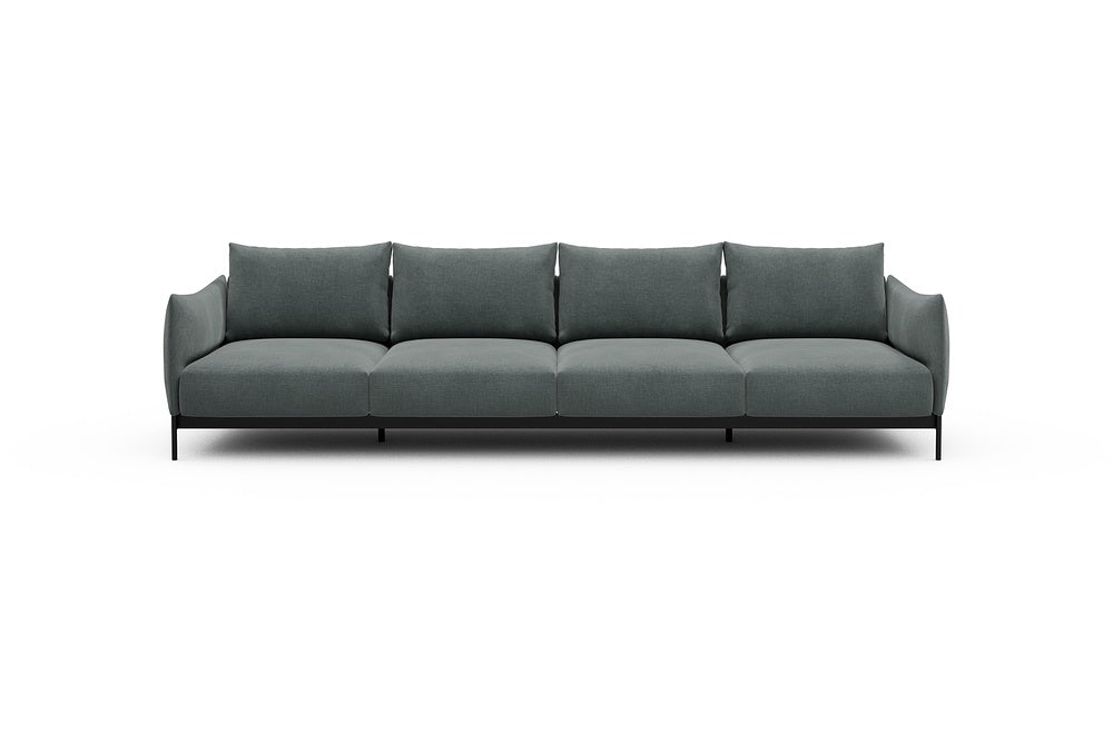 Kayto Modular Sofa - A4 - 325 x 100 cm - 4 Seater - 812 Smooth Smooth Silver Grey
