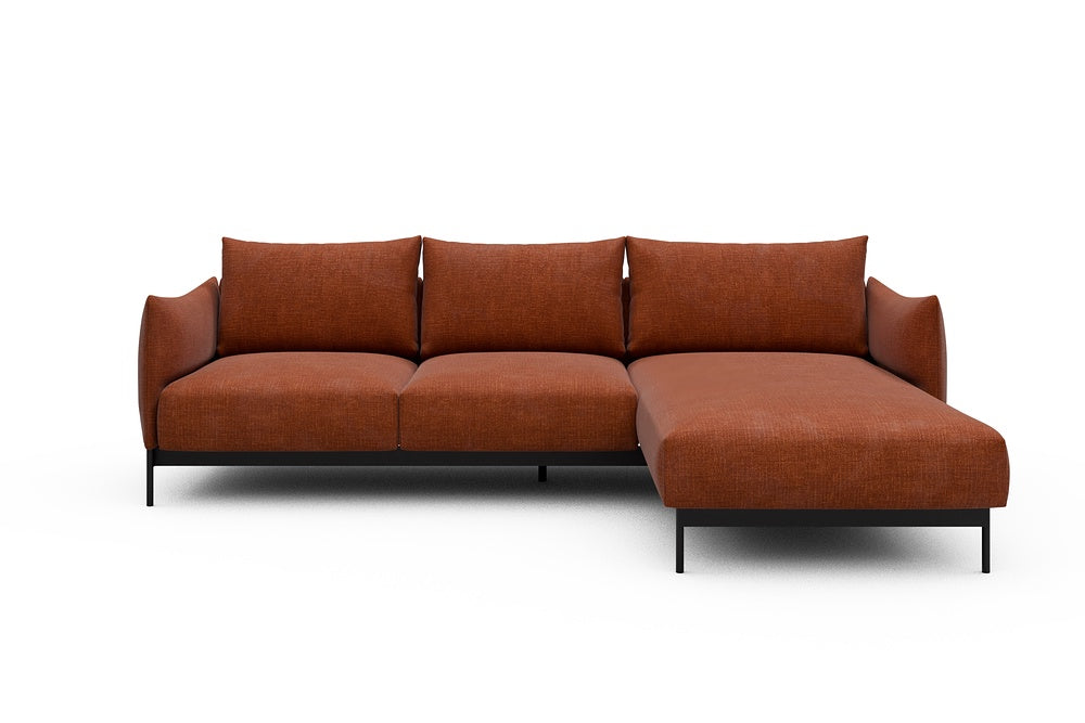 Kayto Modular Sofa - B2 - 265 x 185 cm - 2 Seater + Chaise - 412 Esina Rust Orange
