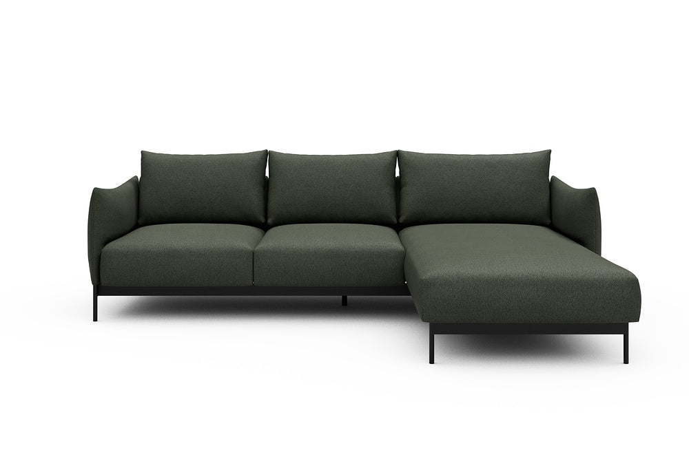 Kayto Modular Sofa - B2 - 265 x 185 cm - 2 Seater + Chaise - 488 Denari Forest Green