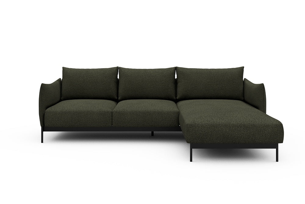 Kayto Modular Sofa - B2 - 265 x 185 cm - 2 Seater + Chaise - 535 Bouclé Forest Green