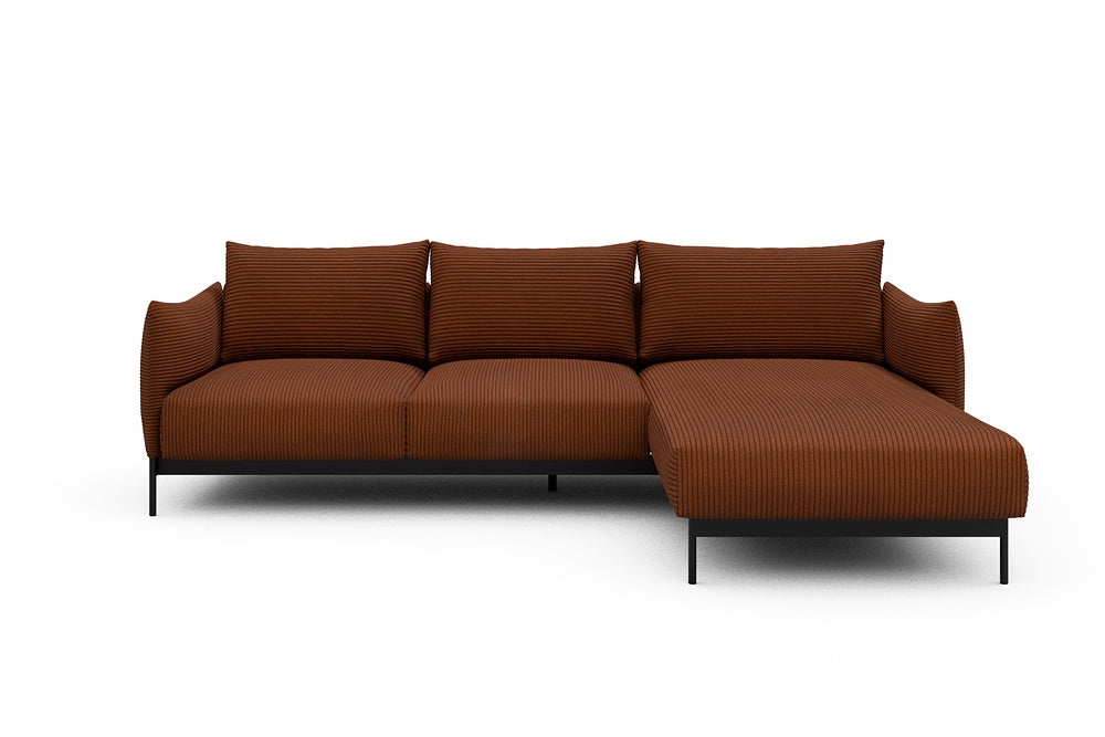 Kayto Modular Sofa - B2 - 265 x 185 cm - 2 Seater + Chaise - 595 Corduroy Burnt-Orange