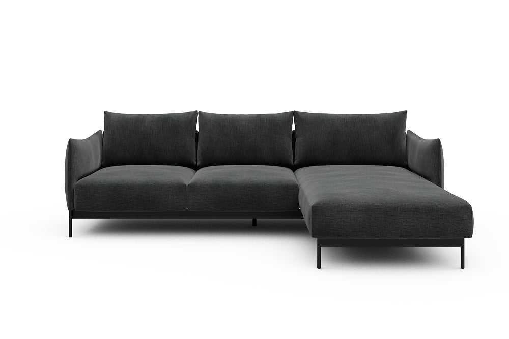 Kayto Modular Sofa - B2 - 265 x 185 cm - 2 Seater + Chaise - 811 Smooth Deep Warm Grey