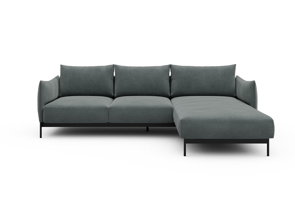 Kayto Modular Sofa - B2 - 265 x 185 cm - 2 Seater + Chaise - 812 Smooth Smooth Silver Grey