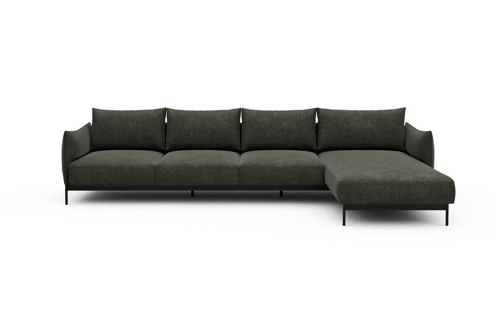 Kayto Modular Sofa - B3 - 340 x 185 cm - 3 Seater + Chaise - 413 Esina Olive Green
