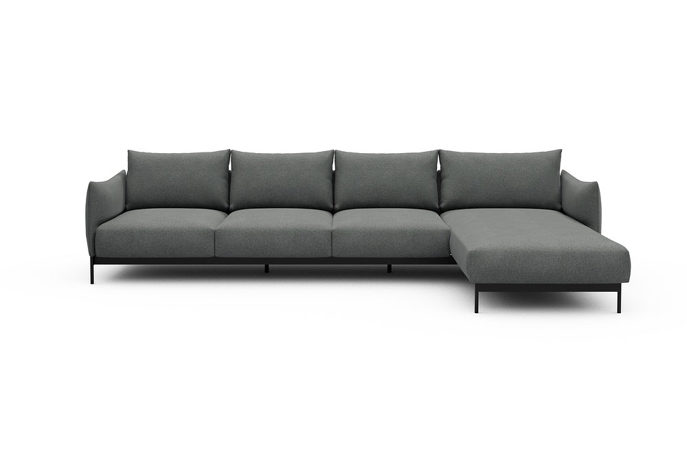 Kayto Modular Sofa - B3 - 340 x 185 cm - 3 Seater + Chaise - 440 Satya Steel Grey